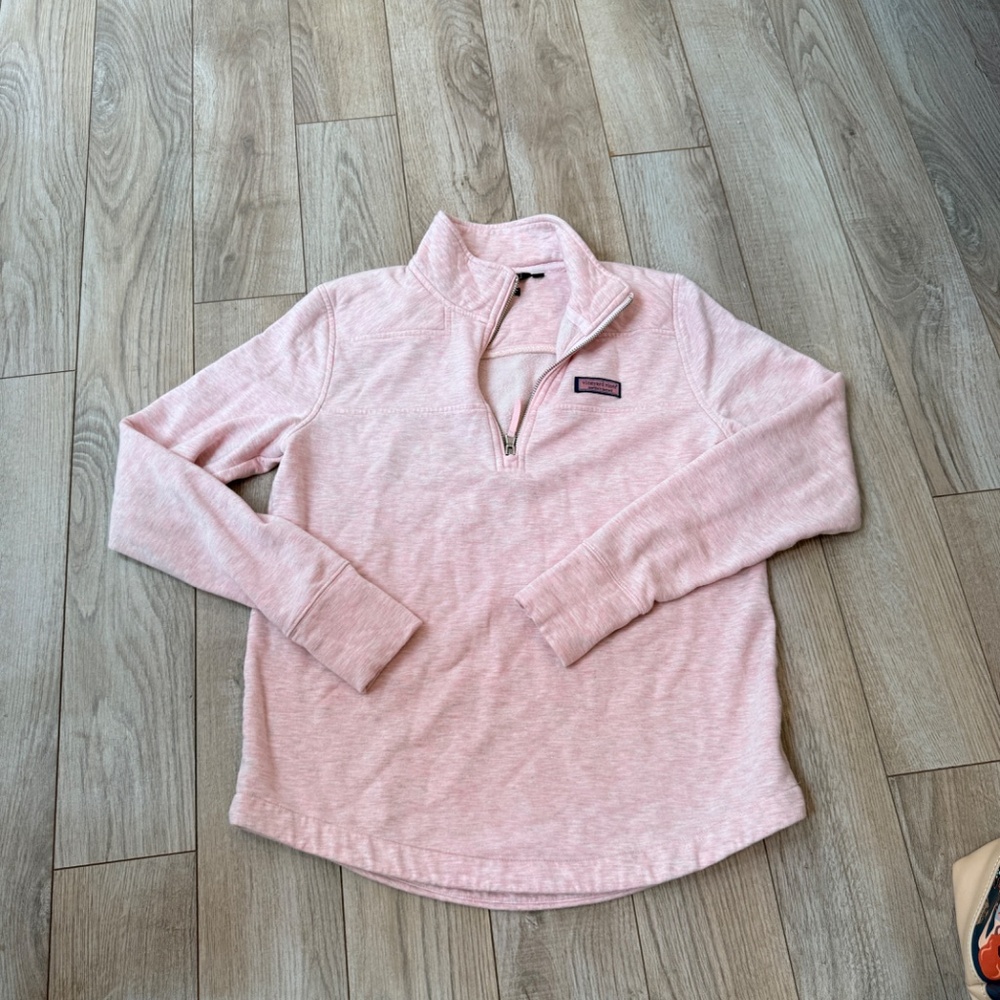 Vineyard Vines Dreamcloth Half Zip Pink Heather Shep Shirt with sparkle size S - Picture 10 of 10